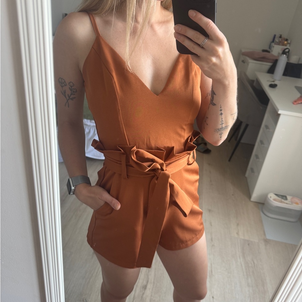 Windsor Rust Jumpsuit with Tie Waist
